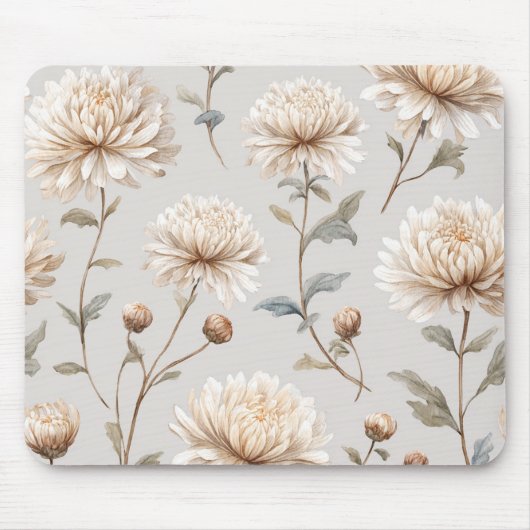 Tapis De Souris Jolies Fleurs Crème (Devant)