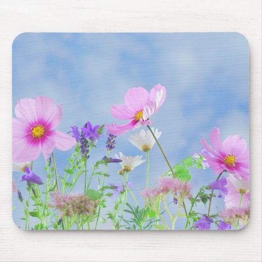 Tapis De Souris Jolies fleurs sauvages printanières (Devant)