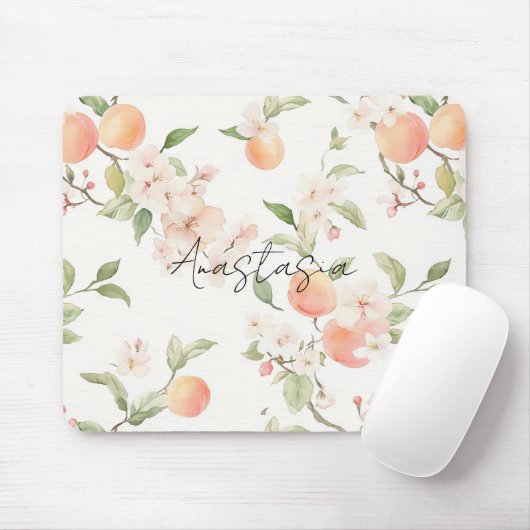 Tapis De Souris Jolies Pêches Floral (Avec souris)