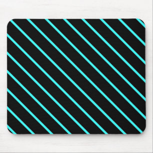Tapis De Souris Jolies rayures aqua et noires