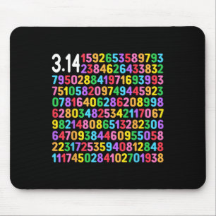 Tapis De Souris Jolis chiffres 3.14 Pi Joyeuse fête de Pi Prof de