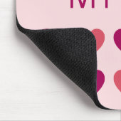 Tapis De Souris Jolis Cœurs Roses Initiales Monogramme (Coin)