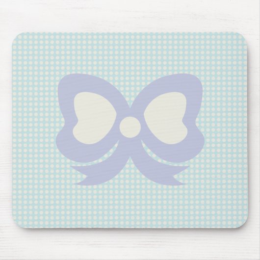 TAPIS DE SOURIS JOLIS PASTELS À POINTS ET RUBAN BLEU VIOLET (Devant)