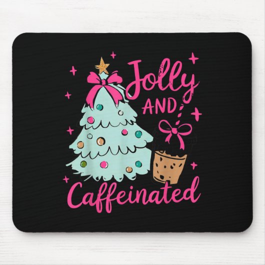 Tapis De Souris Jolly & Caffeinated Coffee Coquette Bow Xmas T (Devant)