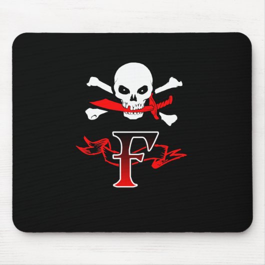 Tapis De Souris Jolly roger F Monogramme initial (Devant)