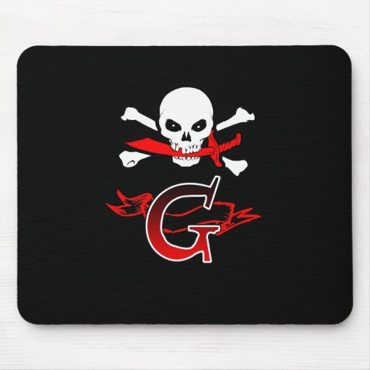 Tapis De Souris Jolly roger G Monogramme initial (Devant)