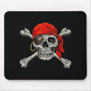 Tapis De Souris Jolly roger Pirate Skull Crossbones Halloween Coût