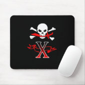Tapis De Souris Jolly roger X Monogramme initial (Avec souris)