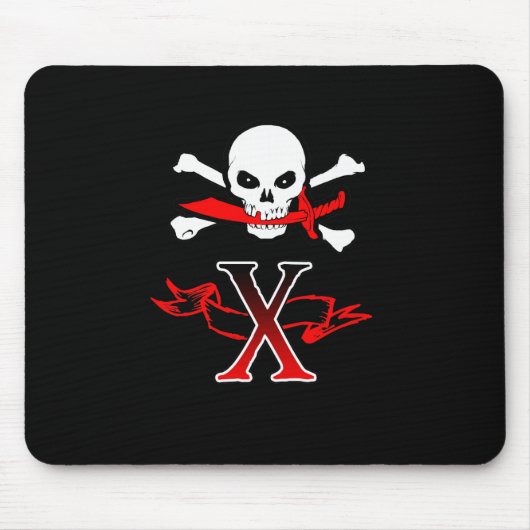 Tapis De Souris Jolly roger X Monogramme initial (Devant)