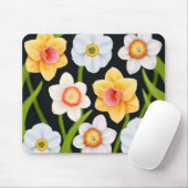 Tapis De Souris Jonquilles Mousepad de ressort (Avec souris)