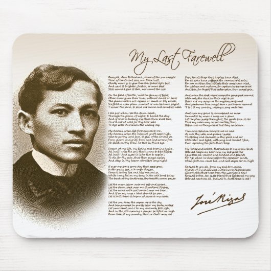 Tapis De Souris Jose Rizal mon dernier adieu (Devant)