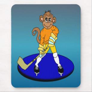 Tapis De Souris Josh le singe de hockey sur glace