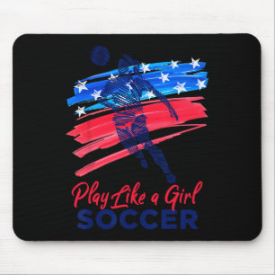 Tapis De Souris Jouer Comme Une Fille Football Sport Enfants Fille