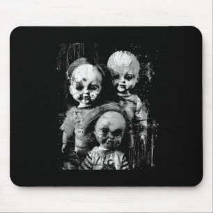 Tapis De Souris Jouet d'horreur de poupée Déplaisante hantée Hallo