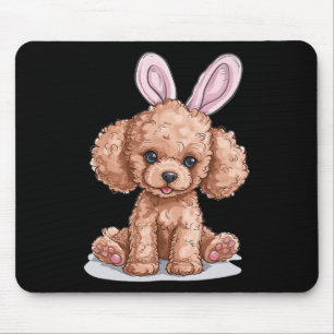 Tapis De Souris Jouet Poodle Chien se reproduire Joyeux Pâques Hom