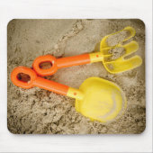 Tapis De Souris Jouets de plage de sable jaune et orange (Devant)