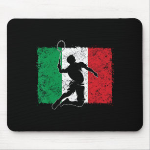 Tapis De Souris Joueur de badminton dynamique Drapeau italien