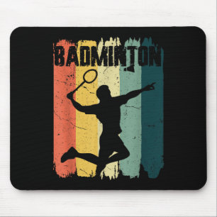 Tapis De Souris Joueur de badminton rétro vintage Sports Badminton