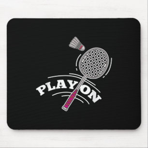 Tapis De Souris Joueur de badminton Sport Bâton Navette Raquette