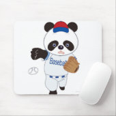Tapis De Souris Joueur de baseball Panda lancant un baseball (Avec souris)