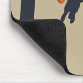 Tapis De Souris Joueur de basket avec boule orange (Coin)