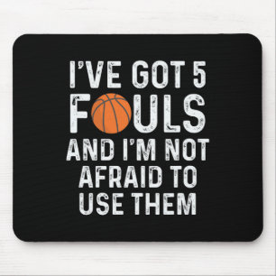 Tapis De Souris Joueur de basket-ball amusant cerceaux 5 fautes