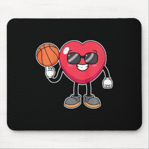 Tapis De Souris Joueur de basket-ball Enfants Coeur Valentines Jou