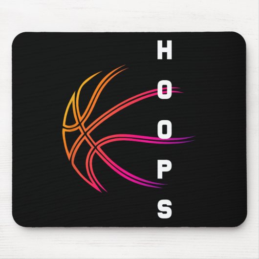 Tapis De Souris Joueur de basket-ball Hoops Retro (Devant)