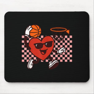 Tapis De Souris Joueur de Basket Enfant Graphique Rétro Cœur Drôle