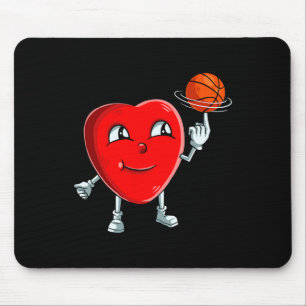 Tapis De Souris Joueur de basketball de coeur Valentines Jour Mign