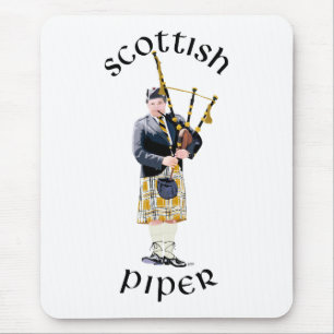 Tapis De Souris Joueur de cornemuse écossais - Kilt Brun