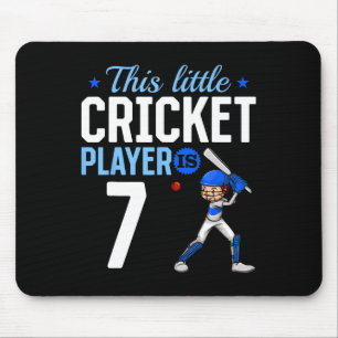 Tapis De Souris Joueur de cricket d'anniversaire 7 ans 