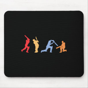 Tapis De Souris Joueur de cricket Silhouette de cricket rétro Cric