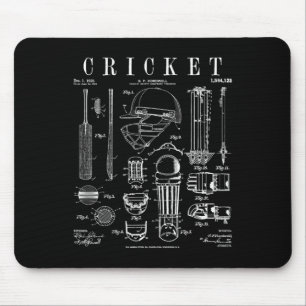 Tapis De Souris Joueur de cricket Tsman Bowler Vintage Sports Pâté