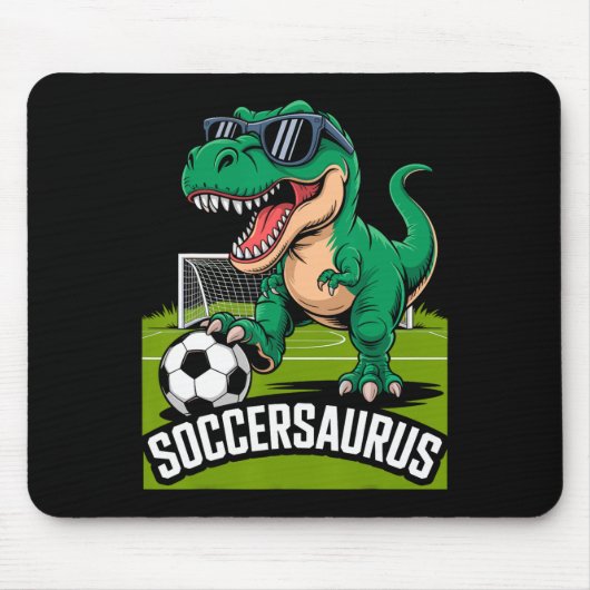 Tapis De Souris Joueur de foot Gardien de but Soccersaurus Dinosau (Devant)