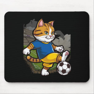 Tapis De Souris Joueur de football de chat Football Sports