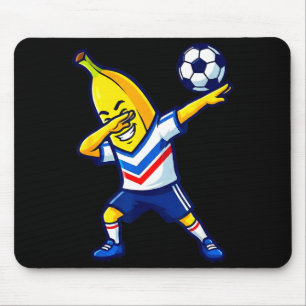 Tapis De Souris Joueur de football drôle de banane qui fait le dab