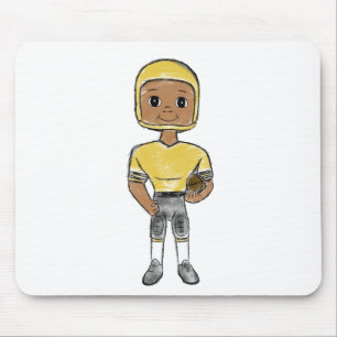 Tapis De Souris joueur de football vintage rétro noir jaune simple