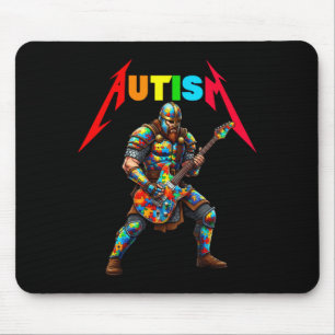 Tapis De Souris Joueur de guitare viking autiste musique rock auti
