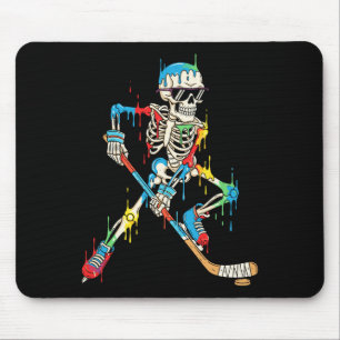 Tapis De Souris Joueur de hockey squelette coloré glace à la crème