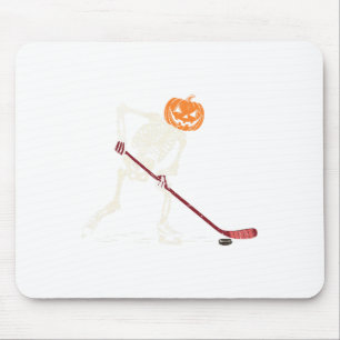 Tapis De Souris Joueur de hockey squelette Halloween Attrapeur Hom