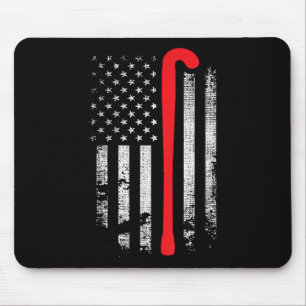 Tapis De Souris Joueur de hockey sur gazon patriotique Fan de hock