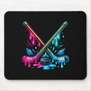 Tapis De Souris Joueur de hockey sur glace Crème glacée goutte à g