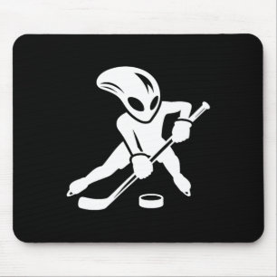 Tapis De Souris Joueur de hockey sur glace extraterrestre dessin a