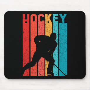 Tapis De Souris Joueur de hockey sur glace rétro pour enfants