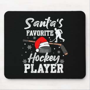 Tapis De Souris Joueur de hockey sur la liste de saints de Noël Sp