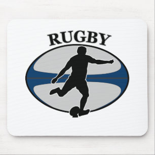 Tapis De Souris joueur de rugby donnant un coup de pied la boule