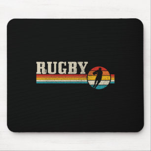 Tapis De Souris Joueur de rugby vintage Sport Rétro Hommes Garçons