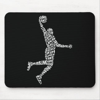 Tapis De Souris Joueur de Sketll en train de faire un dunk Typogra