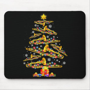 Tapis De Souris Joueur de trombone de Noël Arbre de Noël Musique J